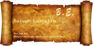 Balogh Esztella névjegykártya